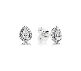 Fashion Shiny Water Drop Earrings Luxury Designer 925 Sterling Silver CZ Diamond Original Box Set for Women's Earring1760600