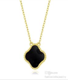 Necklace Designer Jewellery men Pendants Four Leaf Clover necklaces Pendant Rose Gold Silver Easter chain crystal for women 14k real2628507