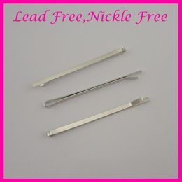 50PCS 3 0mm 7 0cm Silver finish plain flat metal bobby pins for women girls at nickle lead Metal hair barrettes pins sli302b