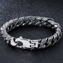 Massive Heavy Stainless Steel Bracelet For Men Mens Link Chain Bracelets Metal Bangles Armband Hand Jewellery Gifts Boyfriend 220222227F