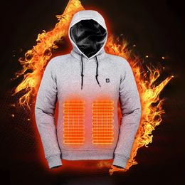 Men Women USB Heating Hoodies USB Rechargeable Long Sleeve Streetwear Loose Coats 3 Heat Levels for Camping Outdoor Work Fishing 231226