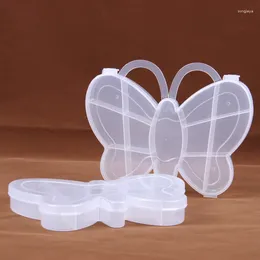 Storage Bottles 1PC Finishing Box Jewellery Transparent Plastic Cartoon Mini Size Small Butterfly Shape JF 0679