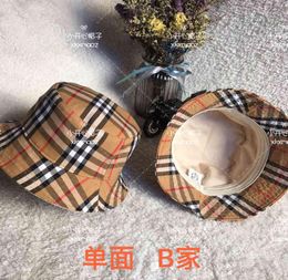 Latest Hat spring summer double layer fisherman net red versatile lattice trendy boys and girls basin B family top hat9231499