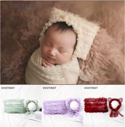 Hats Dvotinst Newborn Baby Photography Props Soft Lace Bonnet Hat+Posing Pillow Set Fotografia Accessories Studio Shoots Photo Props