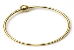 Drop Gold Color Bangle Bracelets Fit Charm Beads for p Women Girl Christmas Birthday Gifts BR0144648188