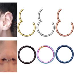 Indian Hoop Nose Ring Stainless Steel Lip Rings Cartilage Earring Piercing Jewelry For Women293A