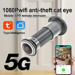 5g Tuya Wide Angle 180 Degree Bidirectional Voice Cat Eye Intelligent Anti theft Door Wifi Wireless Visual Home 231226