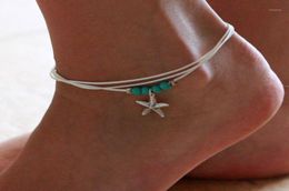 Charm Bracelets 2021 Picture Colour Multilayer Starfish Mermaid Tail Beaded Fish Fins Bohemian Personality Female Anklet Bracelet2013404