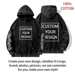 Custom Hoodie Brand DIY Design Print Hooded Sweatshirt Men Hip Hop Vintage Harajuku Workout Long Sleeve Pullover Streetwear 231226