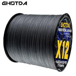 12Strands Braided Fly Fishing Line 300m 25120lb Antibite Japanese Multifilament 100 PE Smooth Durable Carp 231225