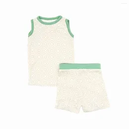 Clothing Sets Children Shaped Pattern Kids Tank Shorts Child 2-Pcs Outfits Boys Bamboo Fibre Summer Clothes