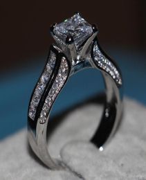 choucong Jewellery Women Princess cut 2ct Diamond 14KT white gold filled Engagement Wedding Band Ring Sz 5116636042