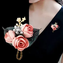 Brooches Korean Fashion Fabric Flower Brooch Elegant Sweater Cardigan Lapel Pins Suit Corsage Wedding Jewellery Women Clothes Accessories