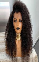 Afro Kinky Curly 13x4 Lace Front Wigs Deep Wave Ombre Virgin Human Hair Brazilian Bleached Knots Pre Plucked With Baby Hair 130 16395678