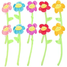 Decorative Flowers 10 Pcs Simulated Sunflower Flower Stuffed Toy Curtain Button Fake The Rose Women Baffle Plush Child Artificial Outdoors