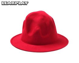 Wool Widebrim Volcanic Hats Felt Fedora Caps For Men Women Hip Hop Props Adults in Autumn And Winter Warm Christmas Party Gifts T3198582
