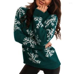 Women's Sweaters Women Long-Sleeved Turtleneck Christmas Printed Knitted Sweater Winter Pullover Top Long Sleeve Loose