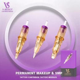 Machine Ez V Select Permanent Makeup Tattoo Cartridge Needles Eyebrow Eyeliner Lips for Permanent Makeup Rotary Pen Hine 20 Pcs/box