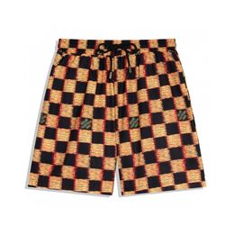 24ss Summer Allover Cheque Print Beach Shorts Swimwear Swimming Europe Men Fashion Streetwear Nylon Middle Pants Unisex Jogging Bottoms 1226