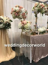 Decoration DIsplay floor stand for Wedding Decoration Acrylic Clear Flower Stands Pillar Column Centrepieces wedding stage backgroup decorati