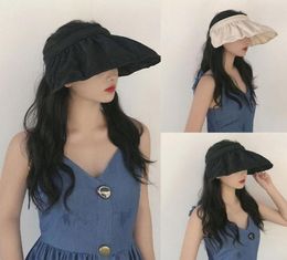 Foldable No Top Cap Roll Up Sun Visor Hat Headband Open UV Protection Baseball Beach Hiking Sports Wide Brim Hats3634208