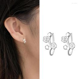 Stud Earrings 925 Sterling Silver Flower Earring For Women Girl Simple Fashion Plum Blossom Design Jewelry Birthday Gift Drop