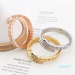 18k gold plated snake bangle bracelets for women men charm diamond tennis cuff bracelets designer jewelry Fashion Party