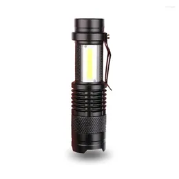 Flashlights Torches 1 Set XPE COB LED Mini 3 Levels Micro USB Rechargeable Inspection Lamp Outdoor Emergency Lights Lighting