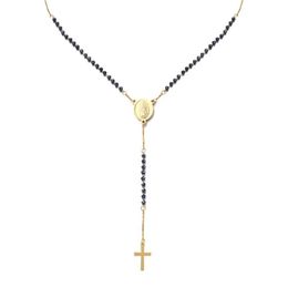 Pendant Necklaces Catholic Stainless Steel Rosary Beads Chain Y Shape Virgin Necklace For Women Men Religious Cross Jewelry2658