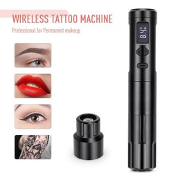 Machine Wireless Tattoo Hine Battery Portable Power Coreless Motor Tattoo Pen Makeup Digital Led Display Tattoo Gun for Beginner