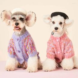 Dog Apparel Adorable Clothes Sweater Pet Supplies Jumper Colorful Cardigan Warm Outfit Puppy Poodle Day Walks Holiday