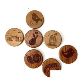 Openers Round Shape Diy Wooden Bottle Opener Coaster Blank Fridge Magnet Decoration Beer Bottles Openers Engrave Logo Wholesale Ss0416 Ottbp