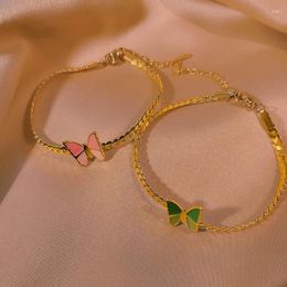 Link Bracelets Summer Hand Jewellery Butterfly Mori Department Personality Does Not Fade Colour Niche Design Sense Bracelet Female