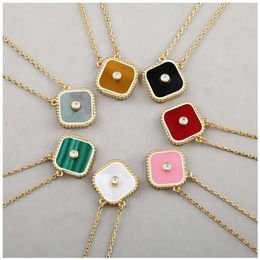 Gold Jewelry Chain Necklace Luxury Necklace Clover Necklaces Jewlery Whole Gold Chains Designer Jewellery Link Collier Collier242D