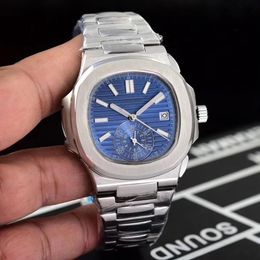 New Automatic Mechanical Men Watch Sapphire Glass Back Multiple Time Zone Transparent Silver Grey Watches Black Blue244v