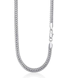 6mm Womens Mens Necklace Chain Hammered Close Rombo Link Curb Cuban White Gold Filled GF Fashion Jewellery Accessories DGN337 Chains1362559