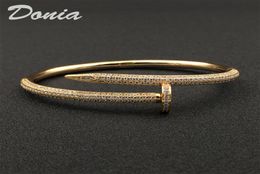 Donia Jewellery luxury bangle party European and American fashion large nail classic microinlaid zircon designer bracelet gift2870475