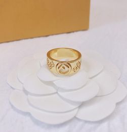 New highend custom F letter ring Golden wild simple and fashionable hollow ring4012473