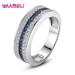 Cluster Rings Trendy Blue Topaz 925 Sterling Silver Woman Men S925 Ring Gemstone Pink Sapphire Party Jewellery Bague252F