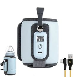Baby Milk Warmer Digital Display Bag USB Nursing Bottle Heater Portable Thermal For Travel Outdoor 231225