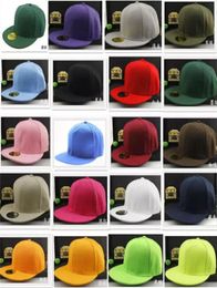 20 colors good quality solid plain Blank Snapback Solid Hats Baseball Caps Football Caps Adjustable basketball Cheap cap6843630