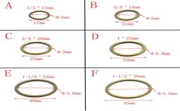 50pcslot Antique Brass O rings Metal Non Welded Nickel Plated Collars Round Loops Belt Buckle Package Accessorie 12mm38mm4902461