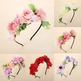 Hair Clips Elegant Romantic Sweet Women Bridal Headband Headdress Flower Wreath Fashion Girl Child Head Hoop Wedding Jewelry Gift