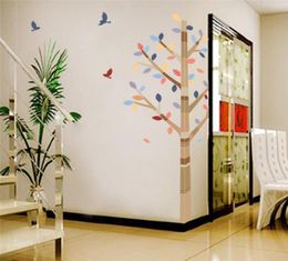 Forest Colorful Tree Birds Pvc wall stickers home Living Room Bedroom decor TV Background Sofa wall decals child Decals6210255