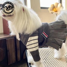 Dog Apparel Sweater Skirt Suit Clothes Uniform Small For Dogs Clothing Pet Outfits Cute Autumn Winter Yorkies Print Gary Girl Mascotas