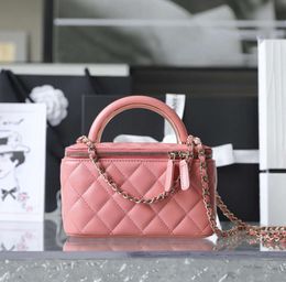 10A Mirror quality Sheepskin Cosmetic Bags Small Vanity Case Women Luxury Designer Handbag With Box CC15985