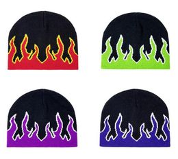 21 22 Flame Beanie Warm Winter Hats For Men Women Ladies Watch Docker Skull Cap Knitted Hip Hop Autumn Acrylic Casual Skullies Out2915117