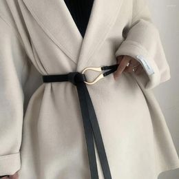 Belts Simple Adjustable Coat Women Sweater Dress Knotted Waist Strap U-Shape Buckle PU Leather Belt Waistband