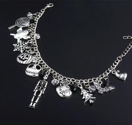 Link Chain The Nightmare Before Christmas Bracelet Jack Skellington Snowflakes Pumpkin Skull Charms Bangle Bracelets Halloween Je2340462