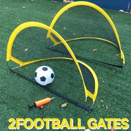 2In1 Portable Soccer Football Goal Net Folding Training Gate for Kids Outdoor Sport Toy Lawn Garden Parent Child Toys 231225